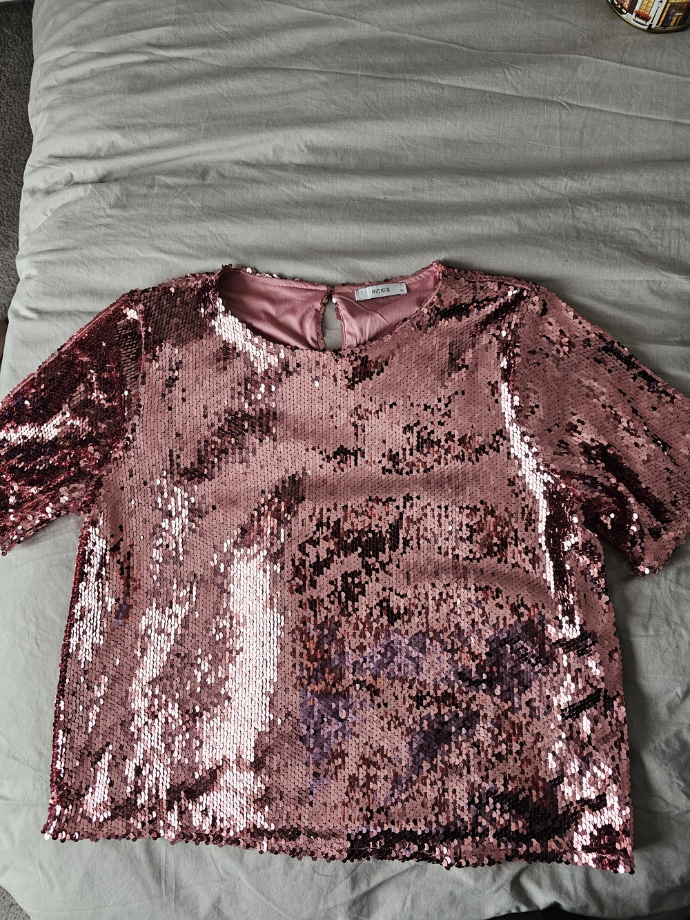 Ricki's Rose Pink Sequin Short Sleeve Top